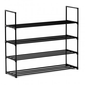 Botník, 4 police, černý kov