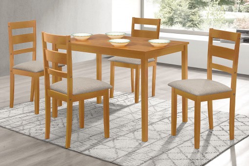 Jídelní set 1+4, rozměr stolu 120x75x75 cm, MDF, pravá dýha,