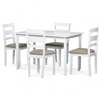Jídelní set 1+4, stůl 120x75x75 cm, MDF, dýha, masivní nohy,