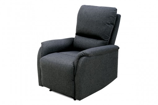 Polohovací TV křeslo, šedá látka, kov černá