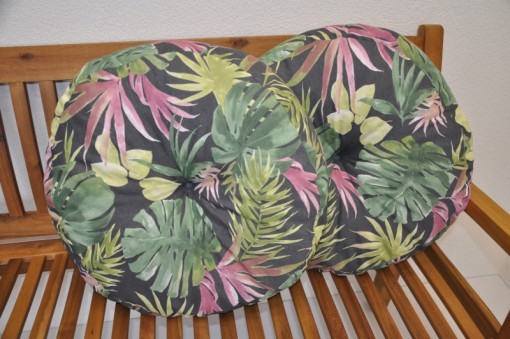 Polštář kulatý velký list Monstera set 2 kusy