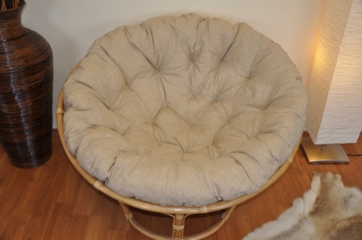 Polstr deluxe na křeslo papasan 110 cm - béžový melír
