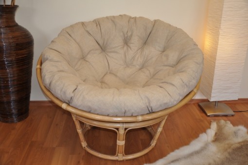 Polstr na křeslo papasan 115 cm béžový melír