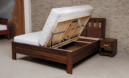 Postel ELLEN SET 180x200cm vysoké nožní čelo, Ořech