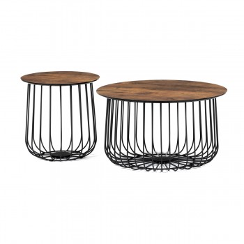 Set 2 ks stolků,pr.60x34, pr.37x39 cm, deska MDF, 3D dekor s