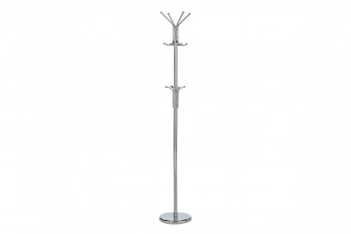 Stojanový kovový věšák, chromovaný, výška 180 cm